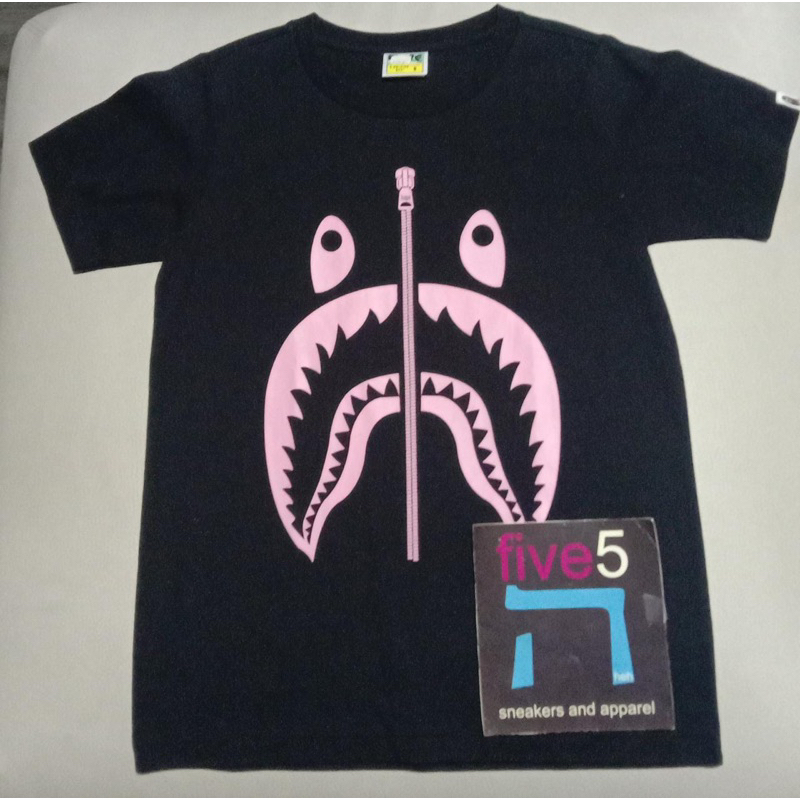 bape shark pink black tee