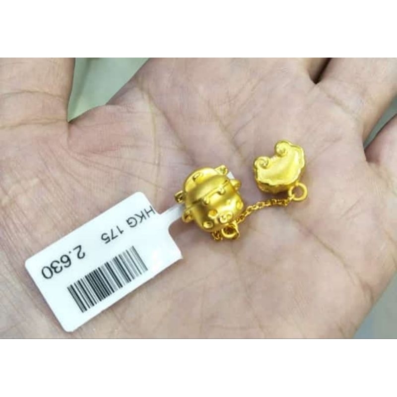 Gelang emas 24k babi rantai