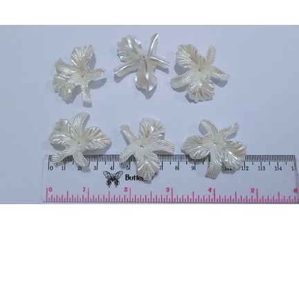 Mote/Manik kelopak Anggrek Mutiara Aksesoris Kerajinan Bunga Akrilik  Kemasan 1/4 Pon