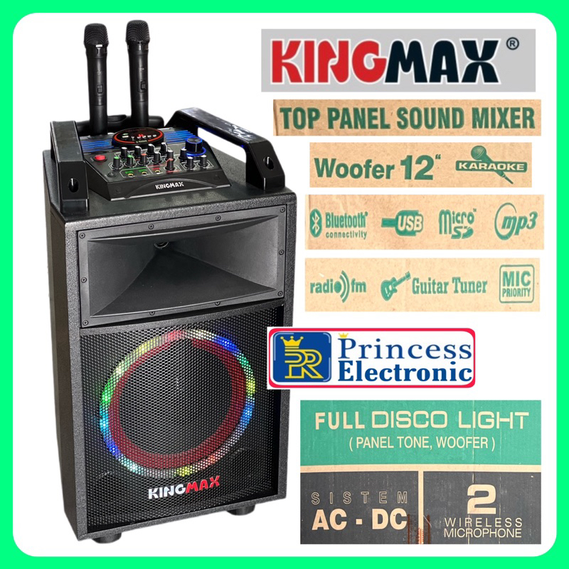 KINGMAX PA-3000 Speaker Meeting Bluetooth 12 inch plus 2 Mic