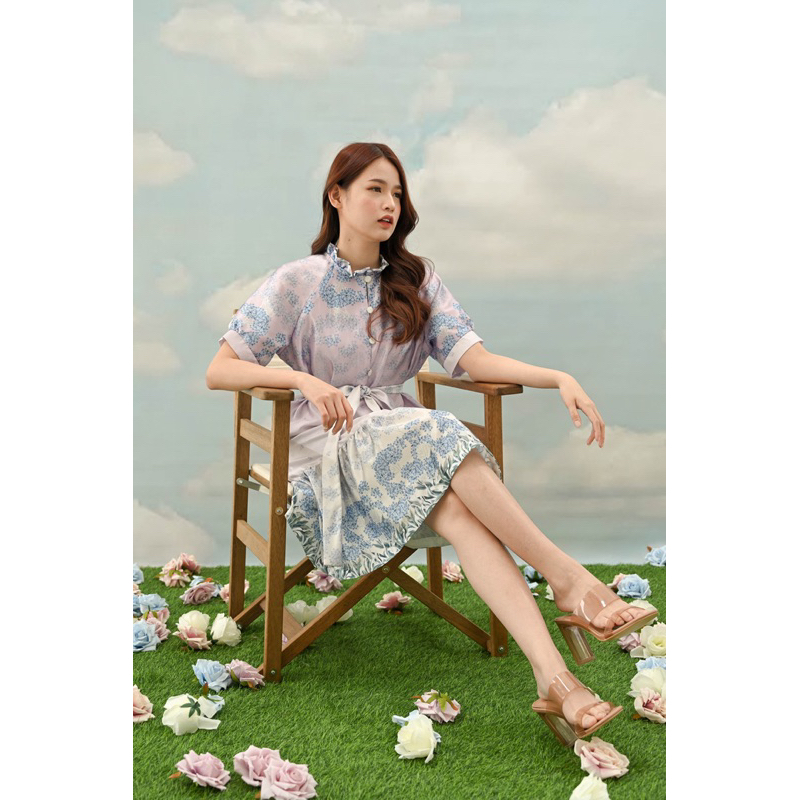 wisteria ombre in purple ruffle dress