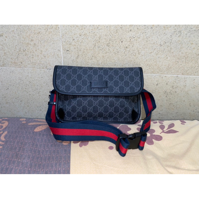 tas wb waistbag belt bag GUCCI (rare) - signature black
