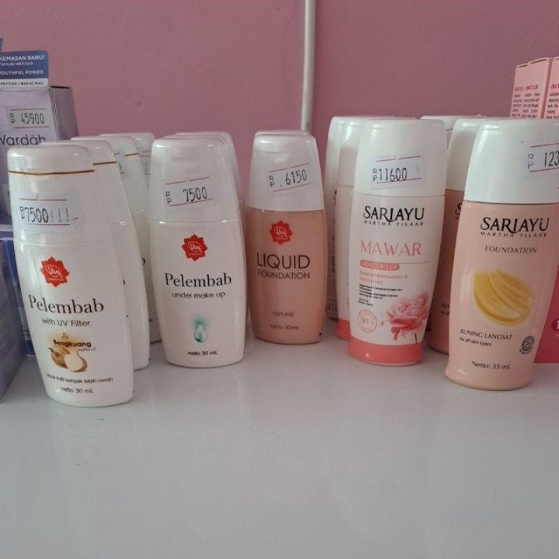 viva & sariayu pelembab, alas bedak & foundation