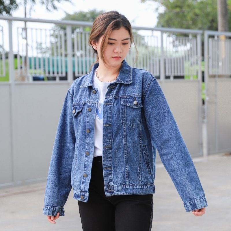 Jean Jacket Jeans Wanita Oversize