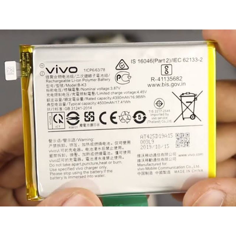 Battery vivo s1pro b-k3 original Batrai vivo s1pro b-k3 ori