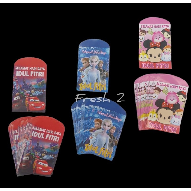 

amplop lebaran 100 lembar carakter / angpao lebaran kartu