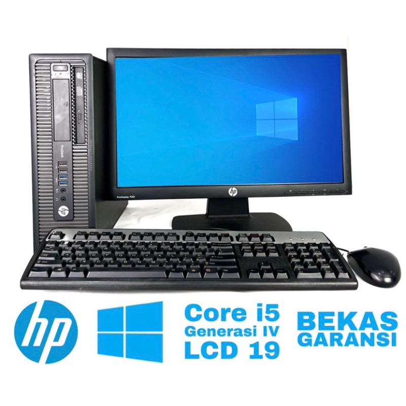 PAKET CPU MURAH PC HP CORE i5-4570 RAM 8GB SSD256GB LED 19&quot; KEYBOARD MOUSE LIKE NEW SIAP PAKAI