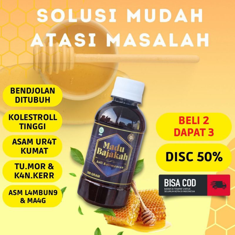 [Beli 2 Gratis 1] Madu Bajakah Asli Kalimantan Atasi Kista, Benjolan, Tumor,  Kanker,Asam Urat, Miom Kelenjar isi 280gr