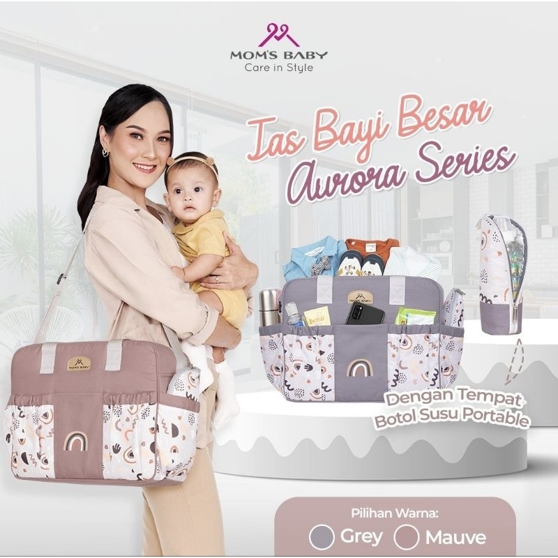 Mom's Baby Tas Bayi Besar Saku + Tas Botol Susu Aurora Series - MBT 3057