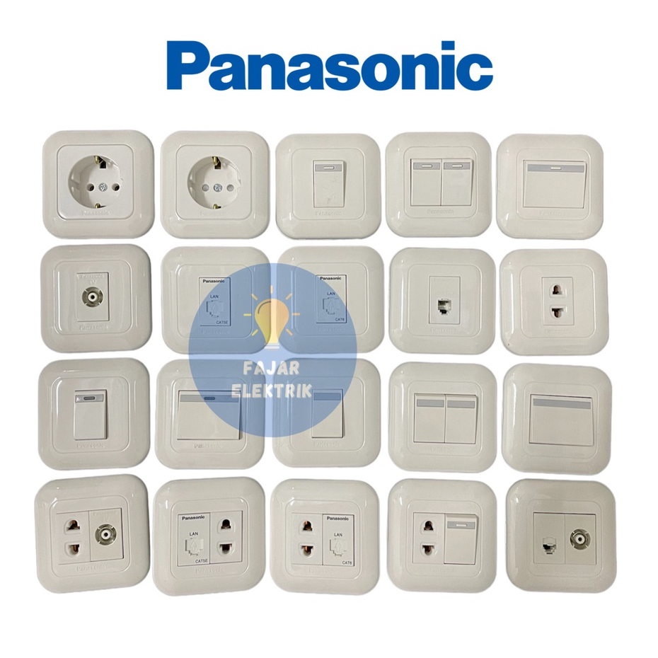 PANASONIC STOPKONTAK INBOW CP/NON CP, SAKLAR SERI/ ENGKEL, SAKLAR HOTEL ENGKEL/SERI, SAKLAR TV/ANTENA, SAKLAR DATA CAT5/6, SAKLAR UNIVERSAL, SAKLAR LAMPU SERI/ENGKEL, SAKLAR TELEPHONE,