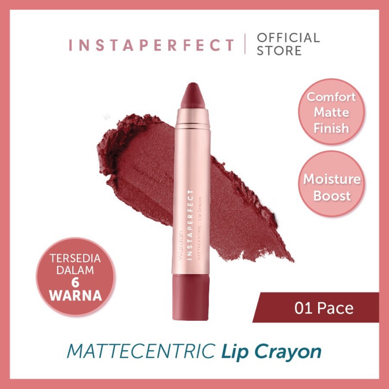 Wardah Instaperfect MATTECENTRIC Lip Crayon 3 g - Lipstick Matte - Lipstick Krayon || ORIGINAL