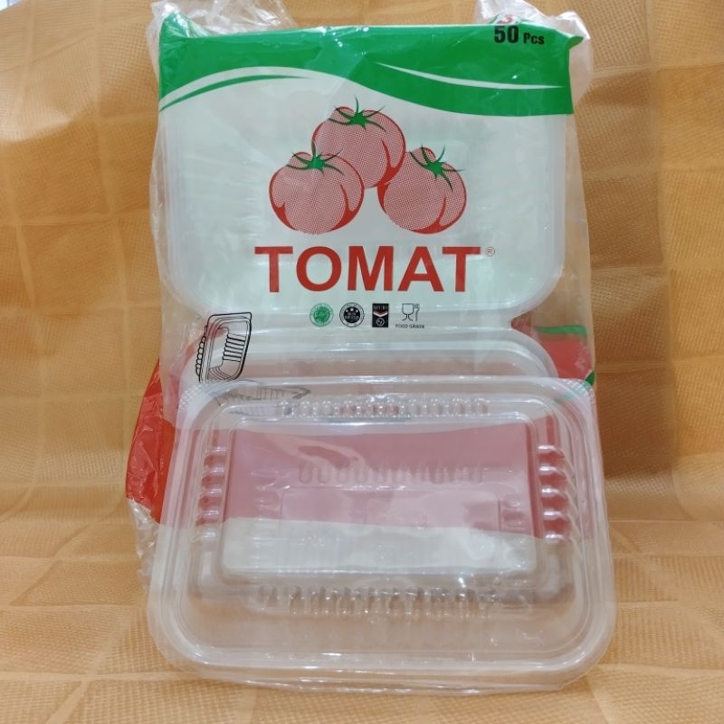 Foodpack TOMAT/mika tomat/plastik mika/wadah makanan mika/food container/wadah makanan bening/koyak 