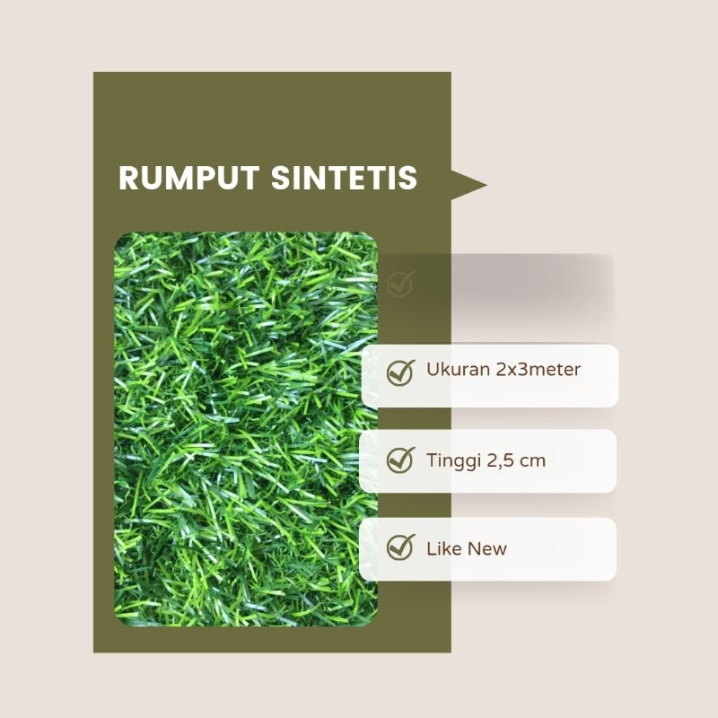 DIJUAL MURAH RUMPUT SINTETIS 2X3METER
