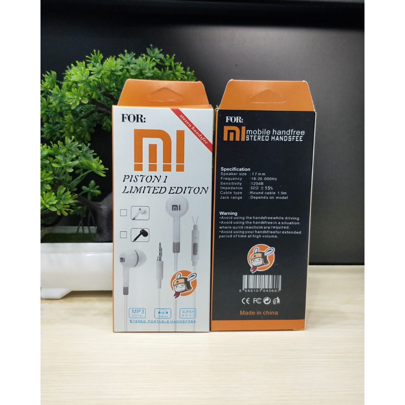Handsfree Xiaomi 1 Packing Import Earphone Piston Xiaomi Headset Piston Promo Sen