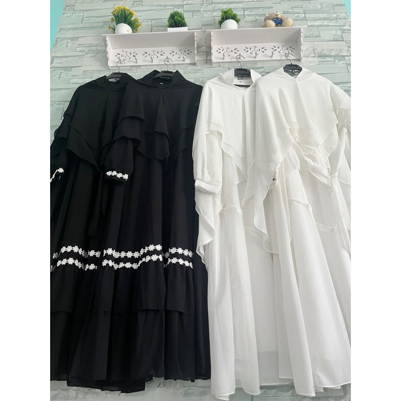 Gamis Syari Warna Putih Baju Umrah Hitam Set Syari Putih Polos Gamis Set Hijab Hitam Set Syari Jumbo