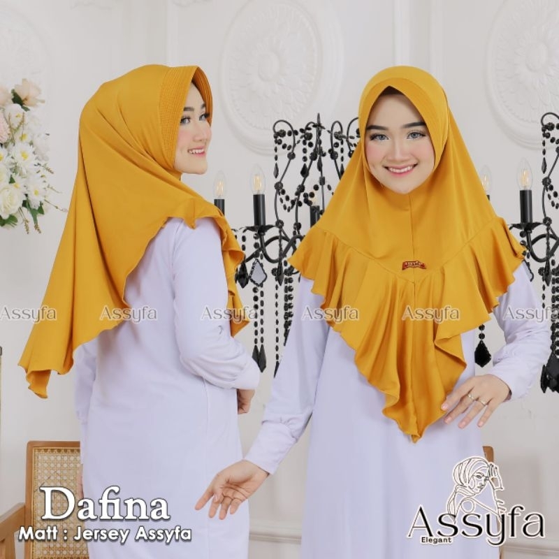 (Ori Assyfa) DAFINA •jilbab instan jersey premium•jilbab instan pet