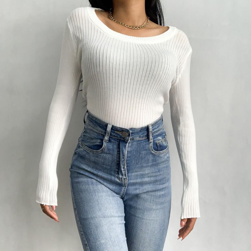 [LUXE.DLABEL] - E99 TOP [ Atasan Rajut Wanita Atasan Rajut Import wanita Atasan lengan panjang rajut Kaos wanita Vest wanita Atasan Wanita Atasan Halter tank Korea wanita Korean top Croptop Croptee Atasan perempuan Top premium quality]