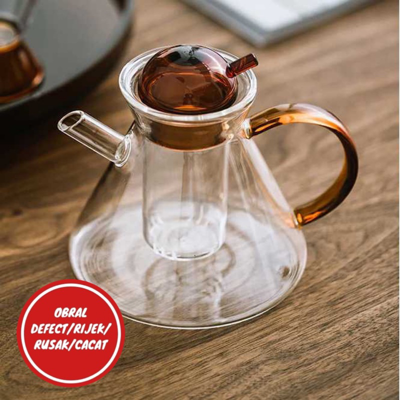 [OBRAL RIJEK] Teko Pitcher Teh Infuser Borosilicate Glass 480ml - KT25