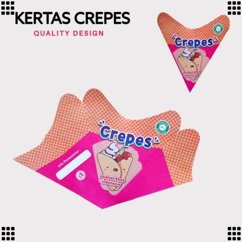

500 LEMBAR KEMASAN CREPES PAPER CRAFT UKURAN 15 × 17,5 CM | KERTAS LEKER CRISPY HIGH QUALITY | BOX LEKKER WAFFLE CROFFLE PRODUK TERBARU | ARINA SHIVA GROUP 1817