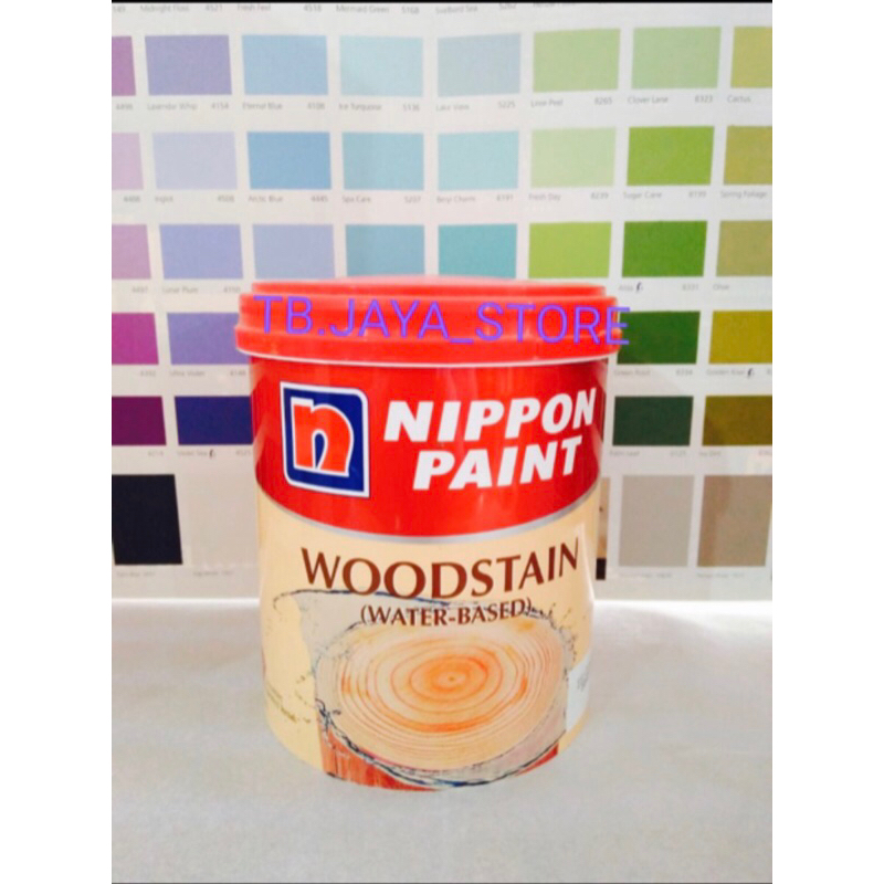 WOODSTAIN NIPPON PAINT CAT POLITUR KAYU WATERBASED 1KG OAK 106