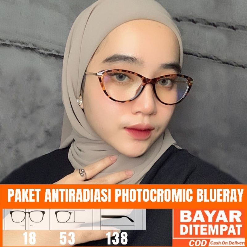 Paket kacamata 9011 Lensa BLUECROMIC, PHOTOCROMIC, LENSA BLUERAY