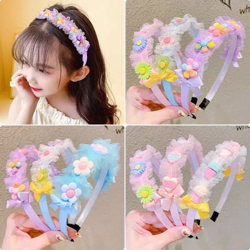 bando anak korea motif karakter lucu import hairband bahan plastik
