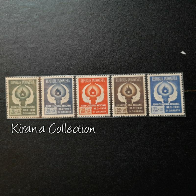 

LOT.F157 PRANGKO INDONESIA I-11 5V PON KE II 1951
