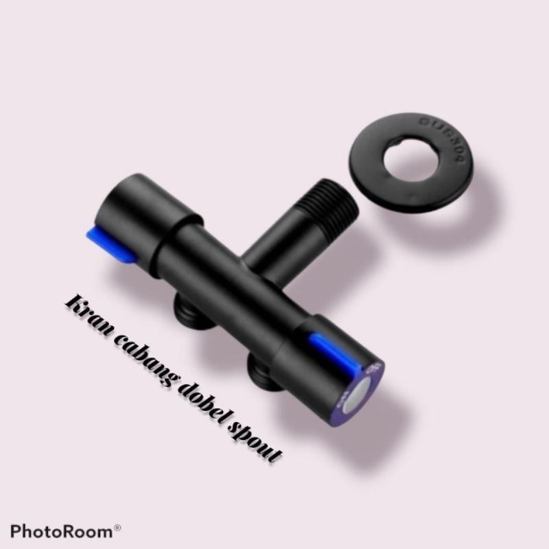 kran cabang hitam kamar mandi/stop kran cabang hitam kamar mandi/kran dobel hitam kamar mandi