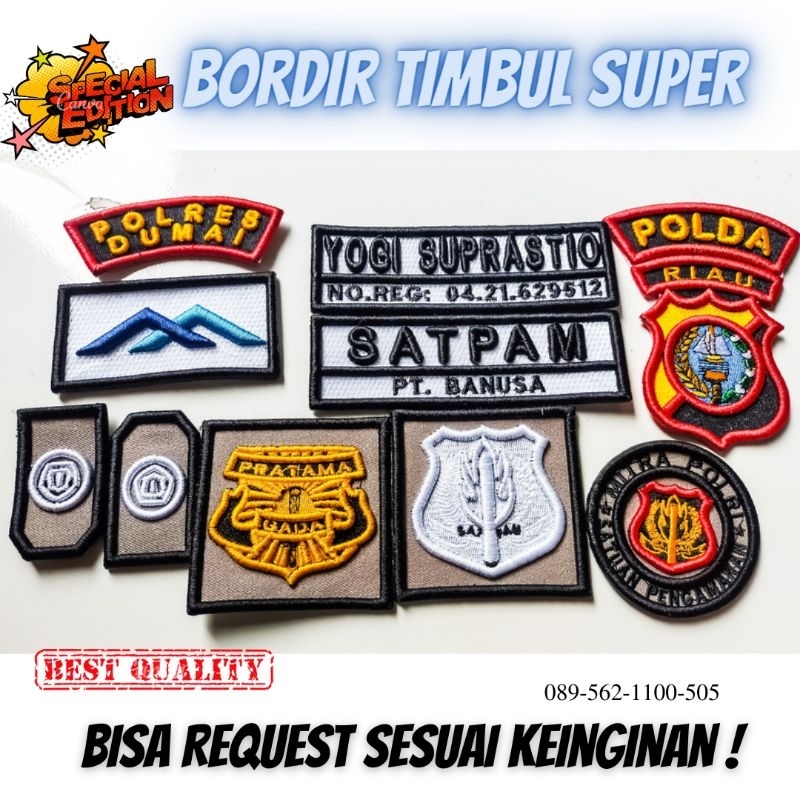 logo bordir satpam security timbul terbaru | atribut satpam murah satu set