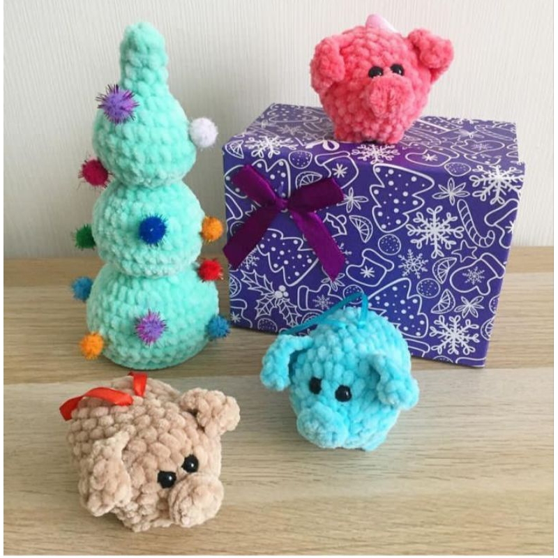 piggy plushie amigurumi boneka babi pig squishy