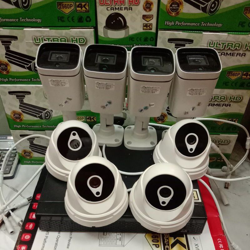 PAKET CCTV 8 CHANNEL 5,6,7,8 CAMERA LENS 8MP 4K 2560P KOMPLIT