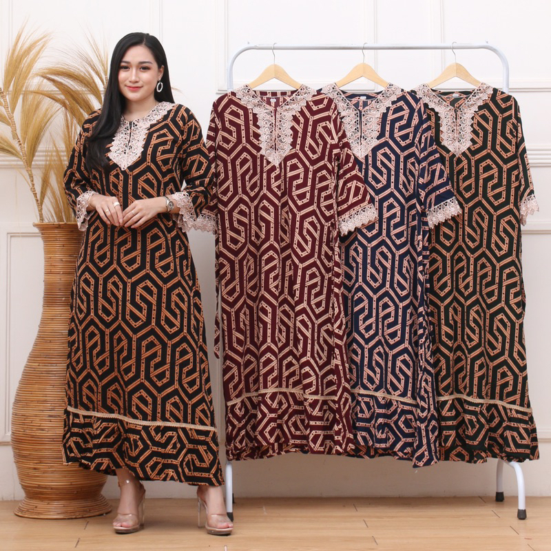 Gamis arab renda Zeema serut rayon Super Busui friendly