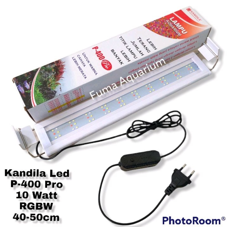 Kandila P-400 Pro Lampu Akuarium Aquascape RGBW 10 Watt 40-50cm Led Pro Series