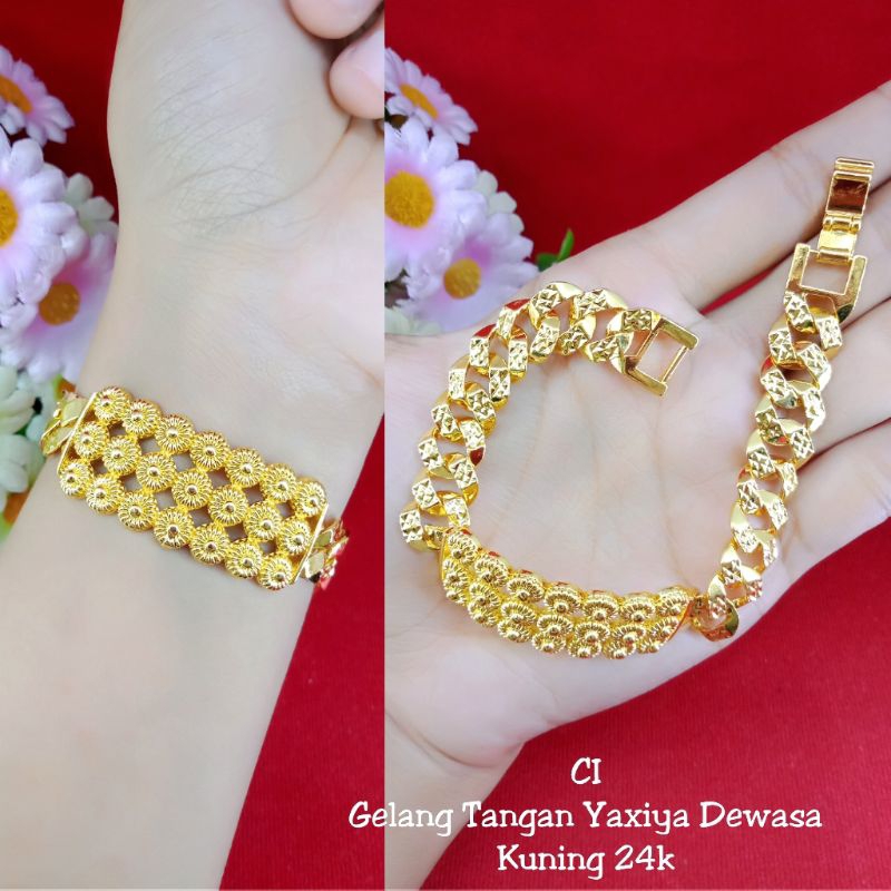 gelang sisik naga variasi flat lapis emas 24k