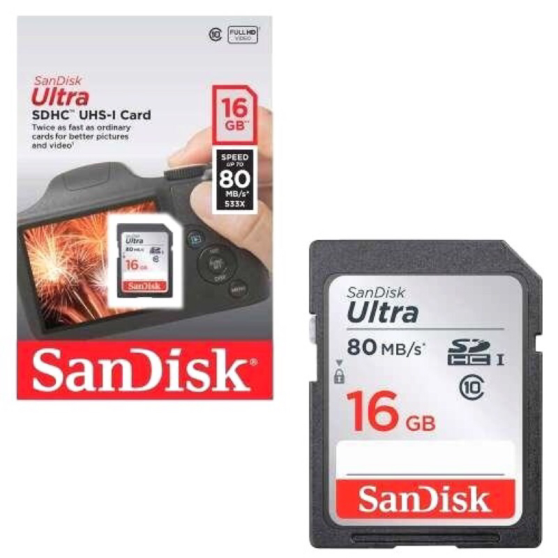 SanDisk Ultra SDHC 16GB memory camera SD card 16 GB memori