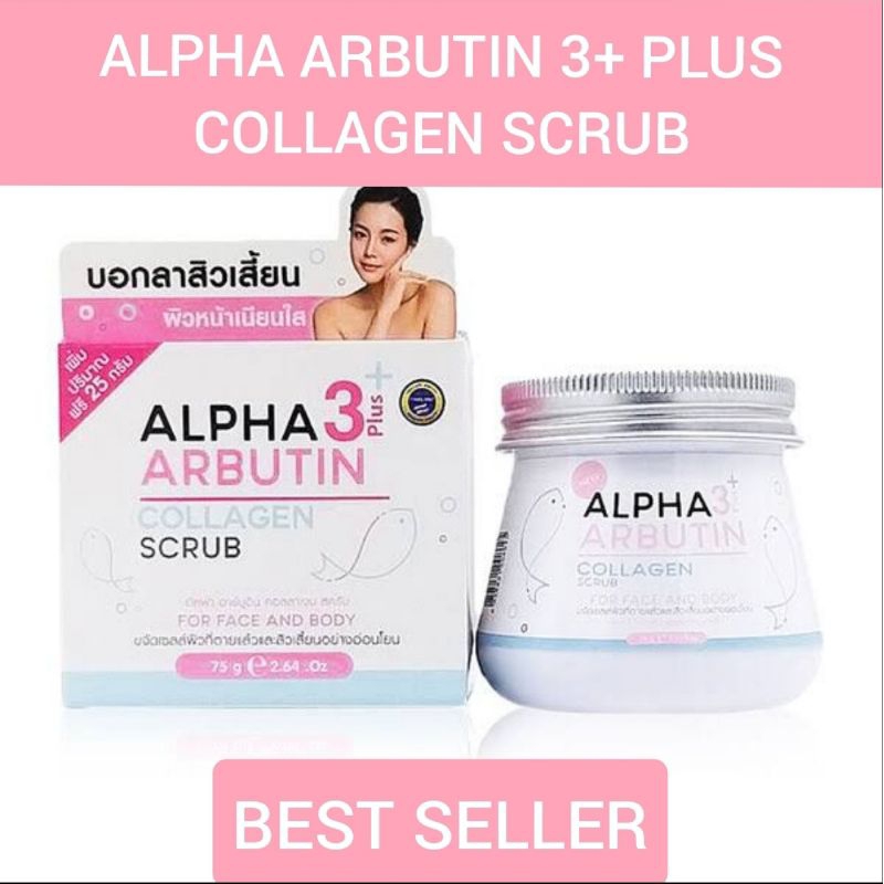 Precious Skin Alpha Arbutin 3+ Collagen Body &amp; Face Scrub Lulur Wajah