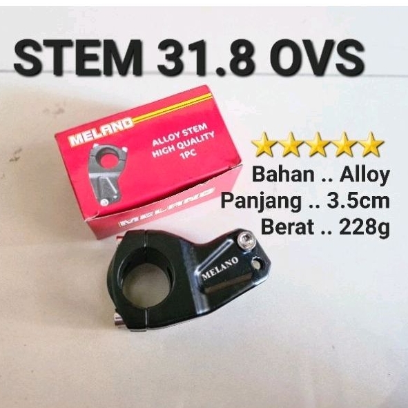 STEM SEPEDA MTB MELANO STEM OVERSIZE SEPEDA GUNUNG STEM PENDEK OVS 31.8MM DIAMETER 31.8 MM