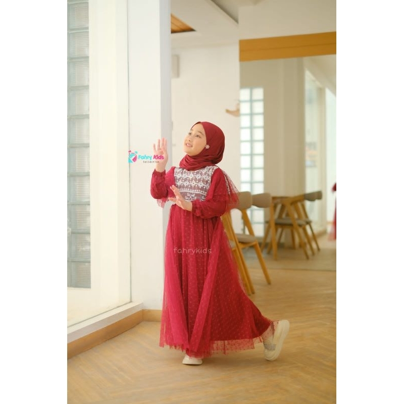 GAMIS SHENNA THE SERIES by FAHRY KIDS size 3-9 tahun gamis sheanna fahrykids