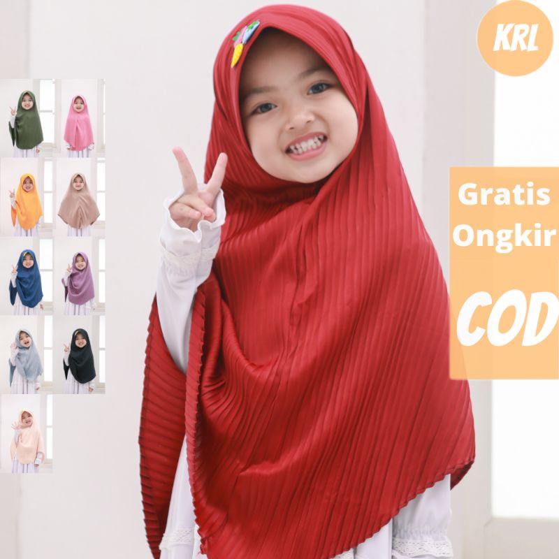 JILBAB ANAK PLISKET NAQITA KIDS STRAWBERRY / HIJAB ANAK / KERUDUNG ANAK