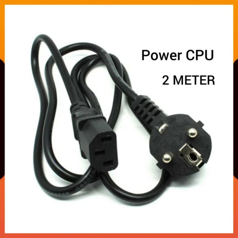 (COD) KABEL POWER CPU PANJANG 2 METER BAHAN TEBAL / KABEL POWER CPU 2M