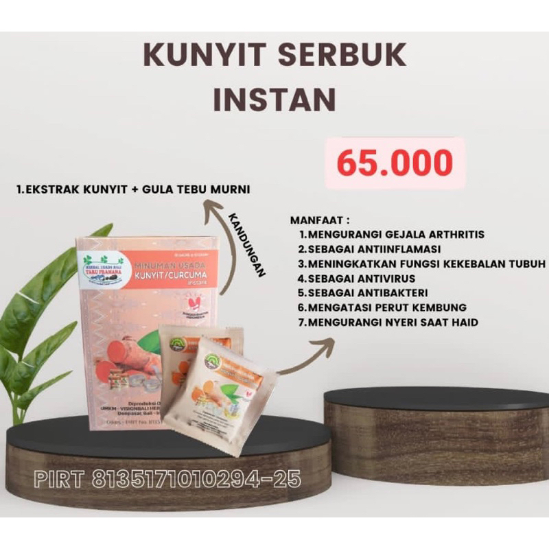 

Kunyit Serbuk Instan Herbal Usada Taru Pramana