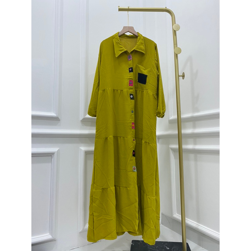 GAMIS CRINKLE LEBARAN NAMARA MAXI PELANGI ALLSIZE ABG EID IDUL FITRI MURAH KANCING BUSUI MODELLANO PGMTA