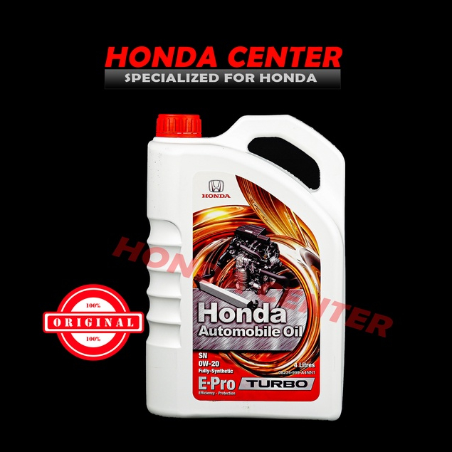 oli oil mesin engine e-pro turbo sn 0w-20 4L full syintetic mobil honda 100% original honda