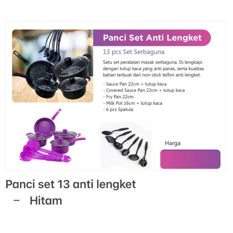 Panci Set Anti Lengket Serbaguna