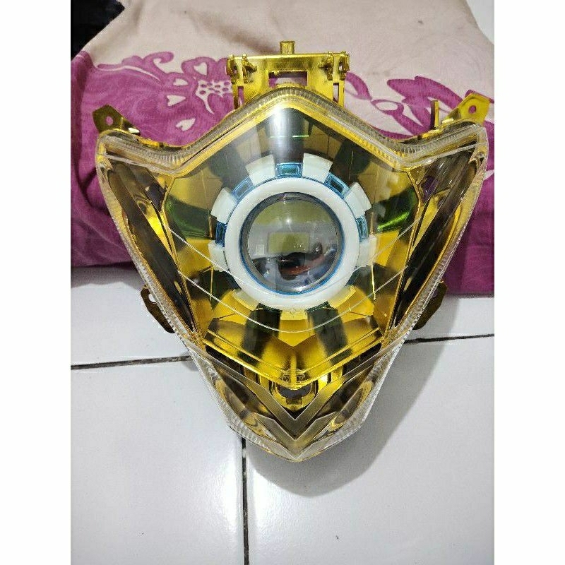 Reflektor mika lampu depan Suzuki satria Fu facelift custom projie hi low sinar terang warna request