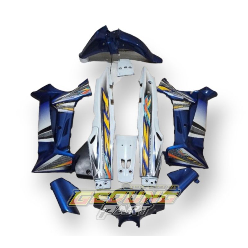 cover body fiz r full set bodi halus yamaha fiz r full clutch 2004 biru putih fullset body fiz r