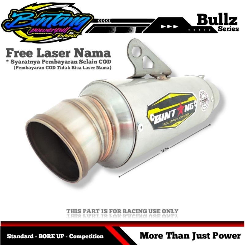 Slincer Only Type Bullz inlet 50mm Original Bintang Powerfull Exhaust