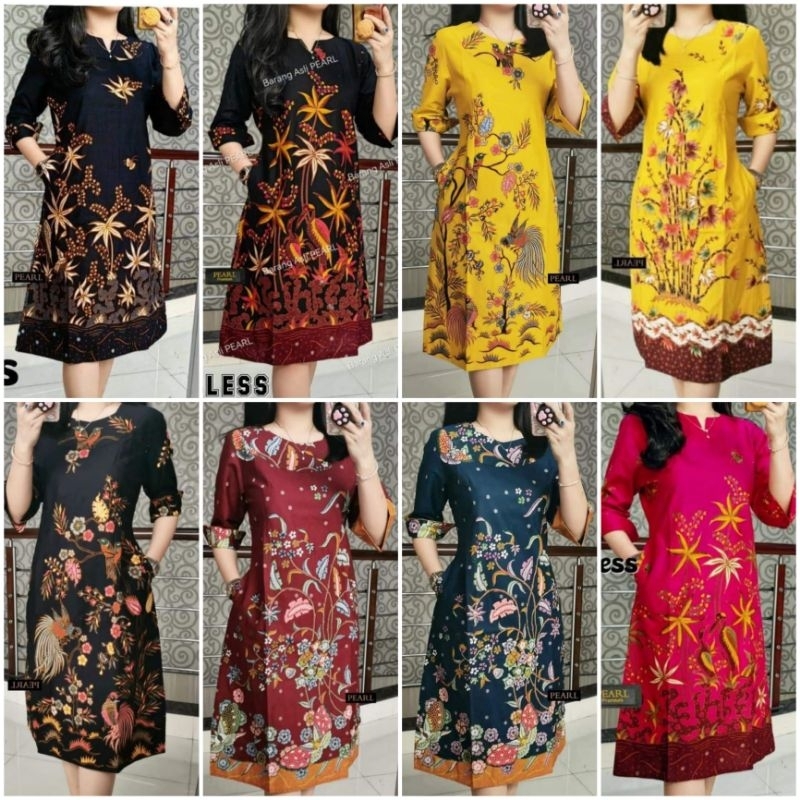 DRESS BATIK WANITA MODERN ALLSIZE LD 105cm