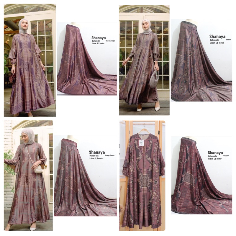 Bahan Kain silk meteran Shanaya / bahan gamis seragam sarimbit / kain silk meteran