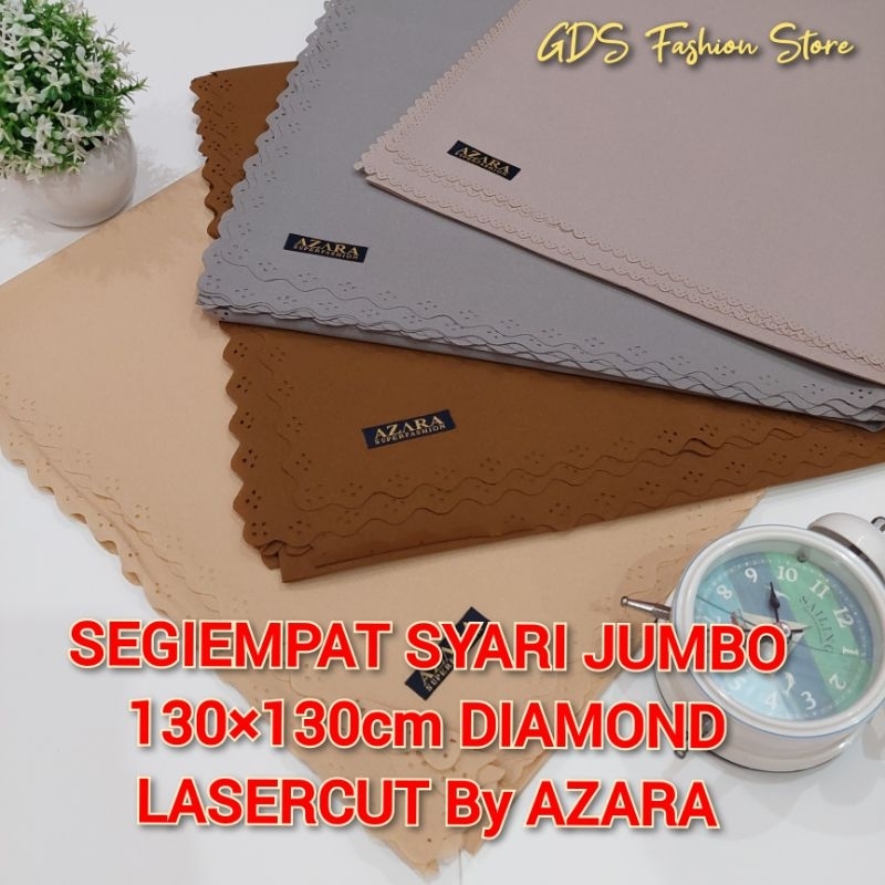 SEGIEMPAT 'DIAMOND SYARI JUMBO LASERCUT AZARA' /SEGIEMPAT POLOS / SEGIEMPAT SYARI / HIJAB SEGIEMPAT 